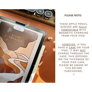 Blue Dune Studio Apple Pencil 2nd Generation Protective Sleeve Cover Grip, Apple Pencil Case, Compatible with Magnetic Charging and Double Tap, Boho Neutral Colors (Brown/Beige 2-Pack)