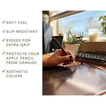 Blue Dune Studio Apple Pencil 2nd Generation Protective Sleeve Cover Grip, Apple Pencil Case, Compatible with Magnetic Charging and Double Tap, Boho Neutral Colors (Brown/Beige 2-Pack)