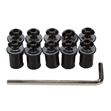Coolboyer 10pcs Aluminum Motorcycle M5 x 15mm CNC Windscreen Windshield Screw Bolts Nuts Fastener Ki...
