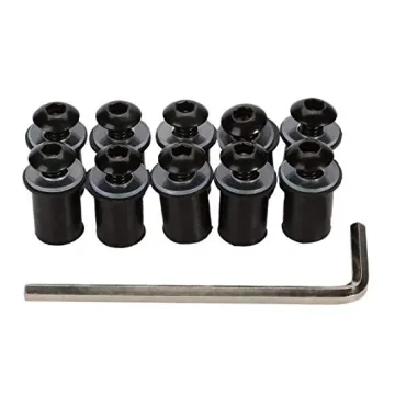 Coolboyer 10pcs Aluminum Motorcycle M5 x 15mm CNC Windscreen Windshield Screw Bolts Nuts Fastener Ki...