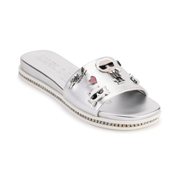Chic Karl Lagerfeld Women's Slide-On Sandals in Silver – Fashion Meets Comfort