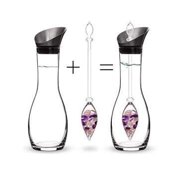 VitaJuwel Era WELLNESS | Crystal Water Decanter with Amethyst, Rose Quartz & Clear Quartz
