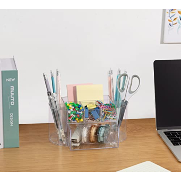 Clear Acrylic Desk Organizer for Efficient Office Organization