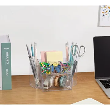 Clear Acrylic Desk Organizer for Efficient Office Organization