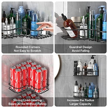 No Drill RustProof Stainless Steel Shower Caddy with Soap Dish