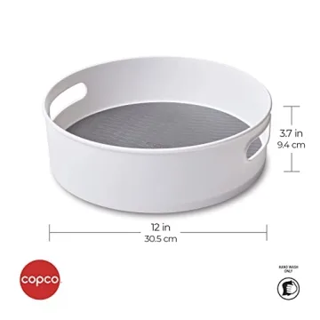 Copco 12-Inch Non-Skid Storage Turntable Gray Organizer