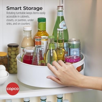 Copco 12-Inch Non-Skid Storage Turntable Gray Organizer