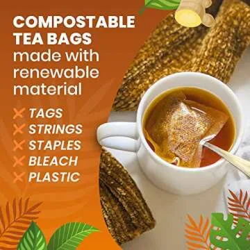 Organic Ginger Tea — 100 Tea Bags | Organic Herbal Tea From Single Origin | Eco-Friendly Tea Bags | Non-GMO Caffeine Free Tea | Cederberg Tea Company