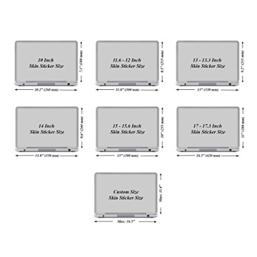 Custom Design Personalized Laptop Skin Sticker Cover Art Decal, Customize Size & Text (14 Inch, Four...