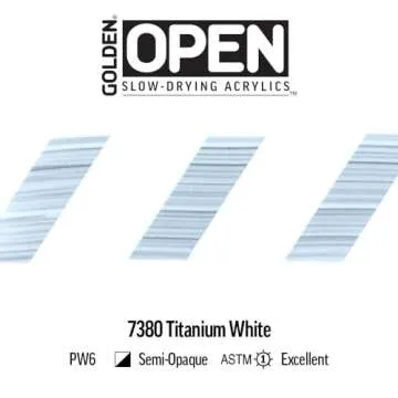 OPEN Slow-Drying Acrylics by GOLDEN, Titanium White, 5 fl oz. tube, Professional Acrylic Paint, Semi-Opaque