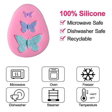 Delidge Silicone Butterfly Mold for Chololate Butterfly Fondant Candy Molds Cake Baking Mold For Homemade Cake DIY