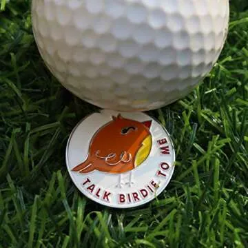 CoverMay Foldable Golf Divot Repair Tool and Golf Ball Markers Set (Orange Repair Tool-Birdie Marker)