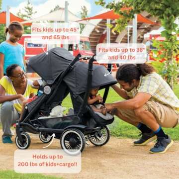 Austlen Entourage 2.0 Double Stroller in Black (Also Available in Navy)