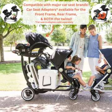 Austlen Entourage 2.0 Double Stroller in Black (Also Available in Navy)