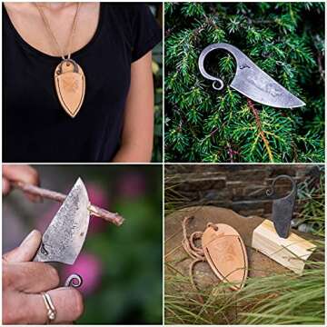 Toferner Celtic Pocket Knife, Hand Forged Fixed Blade Knives, Hardened Blade Celtic Knife, Vintage K...