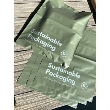 Premium Large Compostable Poly Mailers | Heavy-Duty Biodegradable Thick & Tear-Resistant Shipping Mailing Bags | Eco Friendly Packaging | 13”x15.7” Pack of 25, Sage Green