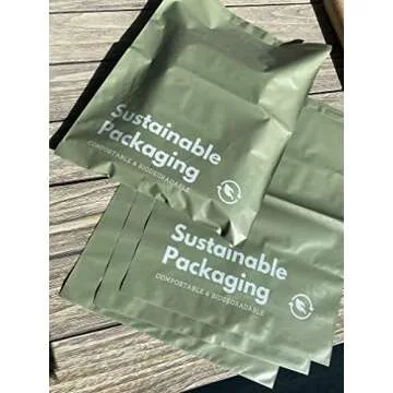 Premium Large Compostable Poly Mailers | Heavy-Duty Biodegradable Thick & Tear-Resistant Shipping Mailing Bags | Eco Friendly Packaging | 13”x15.7” Pack of 25, Sage Green