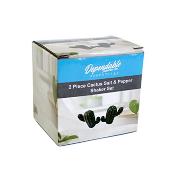 Hand-Painted Ceramic Cactus Salt Pepper Set Kitchen Gift