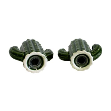 Hand-Painted Ceramic Cactus Salt Pepper Set Kitchen Gift