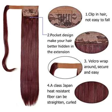 FESHFEN 24" Clip-in Ponytail Extensions for Gorgeous Hair