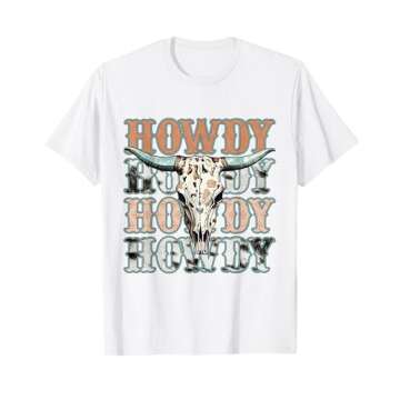 Howdy Southern Western Cow Country Rodeo Cowgirl Vintage T-Shirt