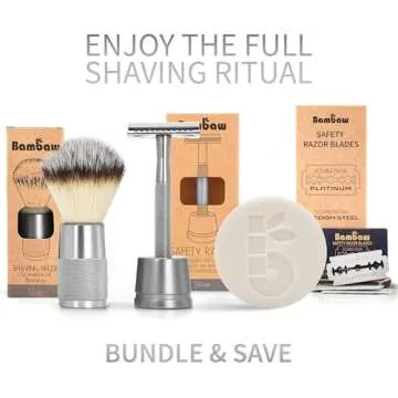 Bambaw Double Edge Safety Razor for Men & Women, Metal Razor with 5 Double Edge Safety Razor Blades, Eco-Friendly Razor – Silver