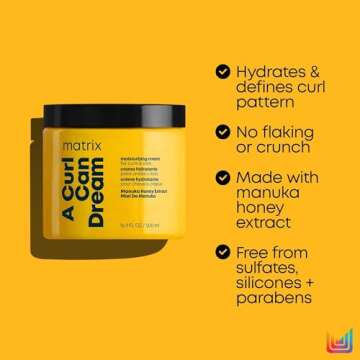 Matrix A Curl Can Dream Leave-in Cream and Light Hold Gel Set For Curly & Coily Hair, Moisturizes & Defines Curls, No Flaking or Crunch