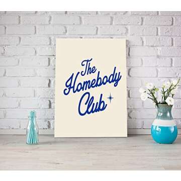 LiTiu Retro Preppy 70s The Homebody Club Framed Wall Art Canvas Prints Decor,11''x 14'', Artwork Gir...