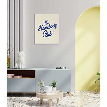LiTiu Retro Preppy 70s The Homebody Club Framed Wall Art Canvas Prints Decor,11''x 14'', Artwork Girls Women Homebody Gifts Trendy Decorations For Home Bedroom