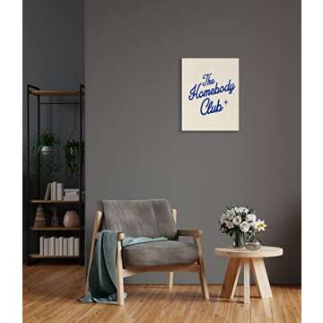 LiTiu Retro Preppy 70s The Homebody Club Framed Wall Art Canvas Prints Decor,11''x 14'', Artwork Girls Women Homebody Gifts Trendy Decorations For Home Bedroom