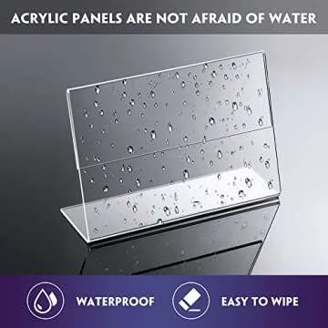 Yalikop 36 Pieces Acrylic Sign Holder 4 x 6 Inch Plastic Picture Frame Clear Photo Sign Back Brochure Display Standing Frame for Wedding Office Desktop Restaurant