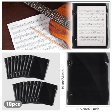 Outus 18 Pcs Music Folder - PVC Waterproof Double-Sided Flip Folders for Sheet Music