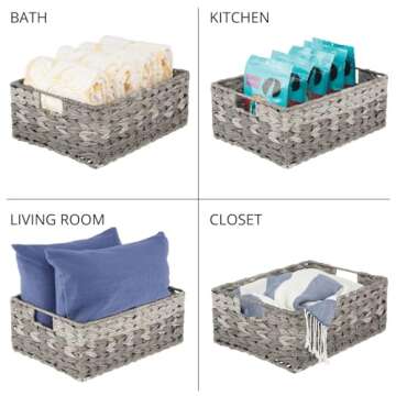 mDesign Woven Basket for Kitchen Pantry Organization
