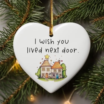 I Wish You Lived Next Door Ceramic Heart, Gift for Friend, Soul Sister Gift, Friendship Gift, Cerami...