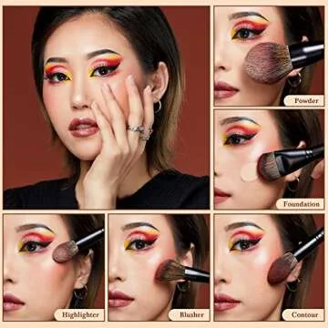 Jessup 5pcs Face Makeup Brushes Set - Premium Vegan Tools