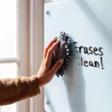 U Brands 70x35 Glass Dry Erase Board with Silver Grommets