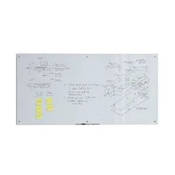 U Brands 70x35 Glass Dry Erase Board with Silver Grommets