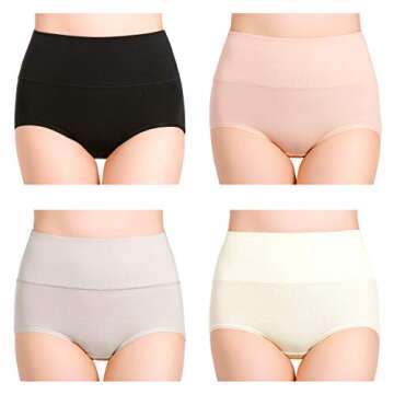 Cauniss Cotton Panties High Waisted C Section Recovery Postpartum Soft Full Coverage Underwear for W...