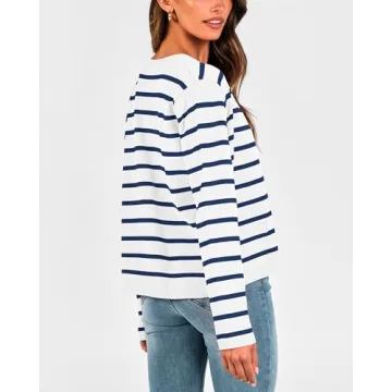 BTFBM Women's Stylish Striped Cardigan for Fall