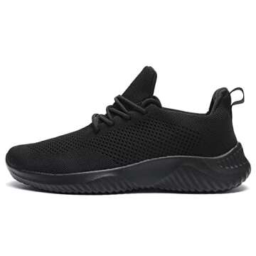 Mens Slip-on Tennis Shoes Walking Running Sneakers Lightweight Breathable Casual Soft Sole Mesh Work...