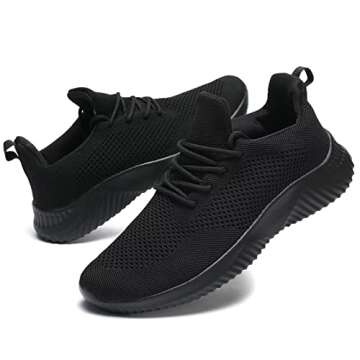 Mens Slip-on Tennis Shoes Walking Running Sneakers Lightweight Breathable Casual Soft Sole Mesh Work Gym Trainers