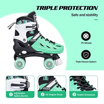 METROLLER Adjustable Roller Skates with Light Up Wheels