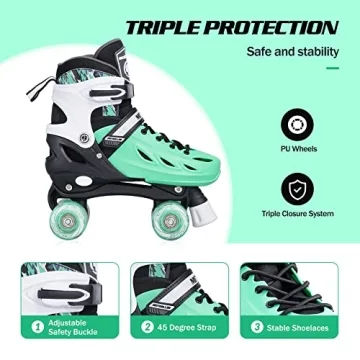 METROLLER Adjustable Roller Skates with Light Up Wheels
