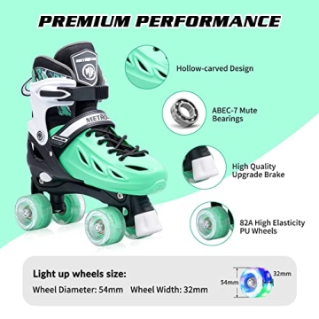 METROLLER Adjustable Roller Skates with Light Up Wheels