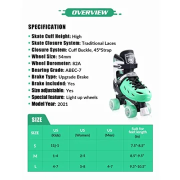 METROLLER Adjustable Roller Skates with Light Up Wheels