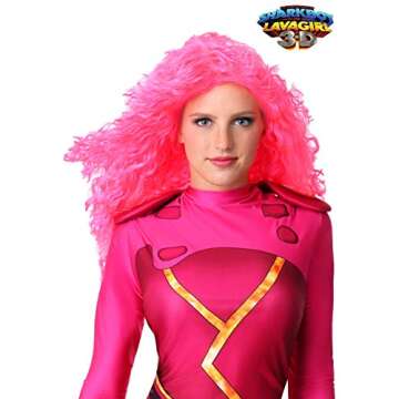 Fun Costumes Adult Lavagirl Wig Sharkboy and Lavagirl Pink Wig for Women's Cosplay Standard
