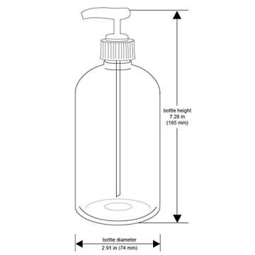 Waterproof Empty Bottles 16oz for Shampoo Conditioner Body Wash Plastic PET with White Pump Dispense...