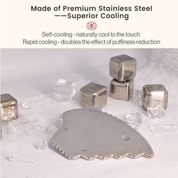 Rena Chris Gua Sha Facial Tools, Stainless Steel Guasha, Manual Massage Sticks for Jawline Sculpting...