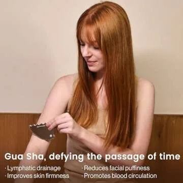 Rena Chris Gua Sha Facial Tools, Stainless Steel Guasha, Manual Massage Sticks for Jawline Sculpting and Puffiness Reducing, Facial Massage Tool, Skin Care Massager (Pear-Shaped)