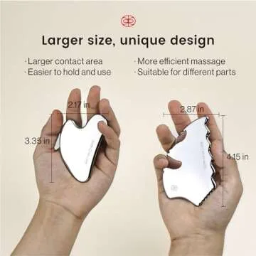 Rena Chris Gua Sha Facial Tools, Stainless Steel Guasha, Manual Massage Sticks for Jawline Sculpting and Puffiness Reducing, Facial Massage Tool, Skin Care Massager (Pear-Shaped)